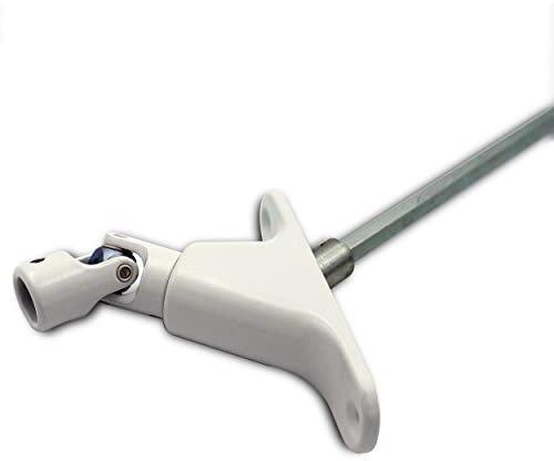 Sortie de Caisson 90 degrés - 6 pans 7 - D590MB pour Volet Roulant - Longueur 355 mm - Système de Manoeuvre Volet Roulant à Manivelle - Fabrication Française