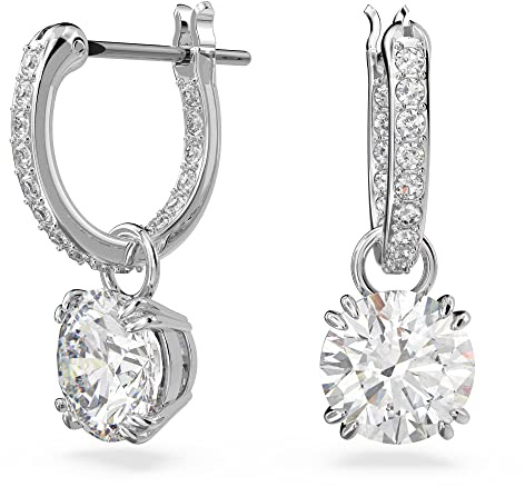 Swarovski Stilla Ohrhänger, Rhodinierte Ohrstecker mit Strahlenden Kristallen