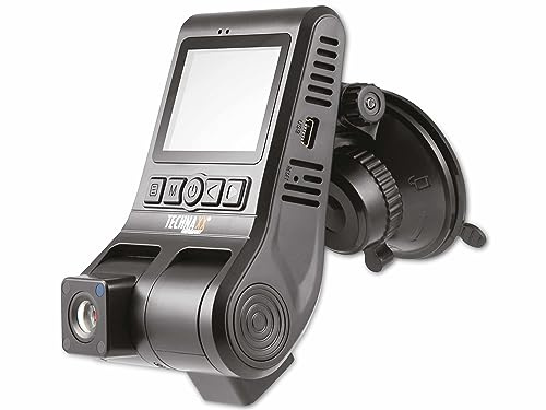 Technaxx FullHD Dual Dashcam für das Auto mit 120° Front- und 80° Innenkamera - Akku, Medienwiedergabe, Bewegungserkennung, Parküberwachung, Tonaufzeichnungen mit Mikrofon - Auto Kamera TX-185