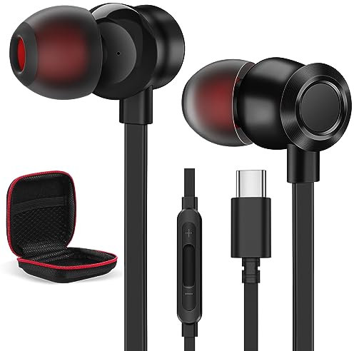 Auriculares USB C para Samsung A54 A53 5G,Cancelación Ruido HiFi Estéreo Auriculares Tipo C con Microfono para iPhone 16e 17 Pro Galaxy A55 A56 A35 A36 A34 A17 Xiaomi 15 Pad 7 6 OnePlus 13 Pixel 9a 10