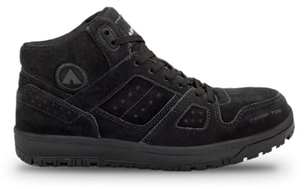 Airwalk Mongo Mid Top Composite Toe Men’s Industrial Work Shoes, Black/Black, Size 8.5, Wide, Comfortable & Light Work Shoes for Men, Electric Hazard, Slip Resistant