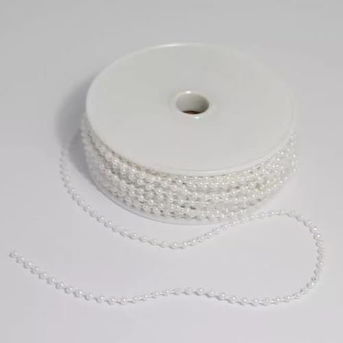 EliteKoopers 3mm Pearl Beads On String for Sewing, Cake Trim, Wedding Bridal Craft Trimming etc. (3mm White, 1 Meter)
