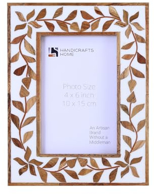 Handicrafts Home 4x6 Picture Frame - Alhambra-Cama Collection - Style Wall Hanging, Desk Decor - Farmhouse Photo Frame for Living Room, Home Decor, Pre Wedding, Family Picture- Handmade Gifts
