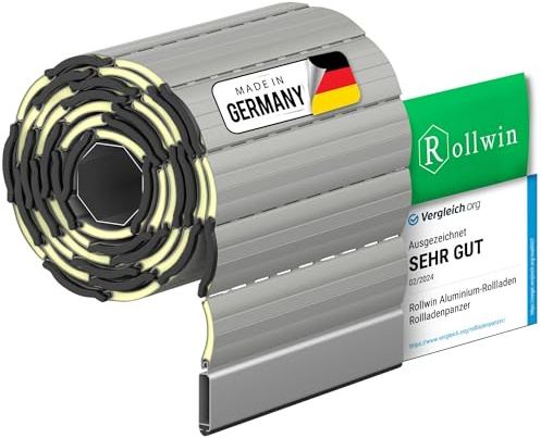 Rollwin ROLLADEN ALU Mini 37 Grau Ungebohrte Endleiste Rolladenpanzer Aluminium Lamelle mit Rollladendämmung Rollladenfenster Rollladen DEUTSCHE Produktion zum Einbauen Hier Konfigurieren »»