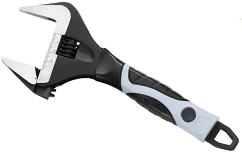 LMSAWK Llave Inglesa Ajustable, Llave Ajustable Multifuncional, Llave de Boca Ancha Ajustable Universal, Ancho de Mandíbula 35 mm, con Empuñadura de Goma