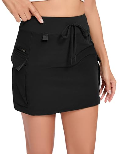 Timuspo High Waist Skorts for Women UK Casual Cargo Skirt Workout Tennis Skorts with Pockets Summer Skirts
