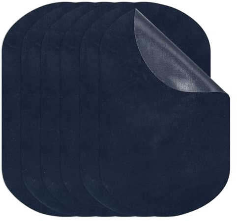 PATIKIL Toppe Da Stirare 11 x 18 cm, 6 Pezzi Toppe Ovali Per Gomiti Toppe Per Ginocchia Applicazioni In Tela Di Pelle Scamosciata Per Riparazione E Decorazione Di Camicie Jeans, Blu Scuro