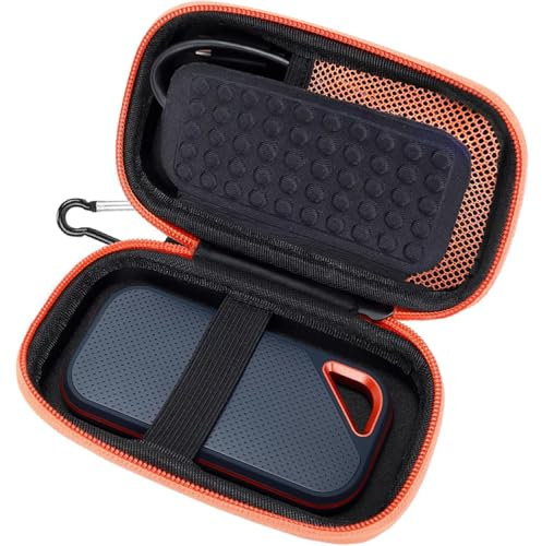 Borsa di trasporto Scatola di stoccaggio per E60 E30 E80 E81 SSD Solid State Drive Copertura protettiva Protezione guscio duro EVA con borse a rete interna morbida (interno nero con inserti)