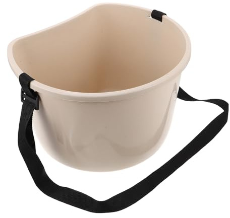 Mipcase Secchio Portatile in Plastica Bianca da 22 Libbre per Raccolta Frutta e Verdura Spandiconcime per Orto e Contenitore per Fertilizzazione Colture con Tracolla per Uso Manuale in