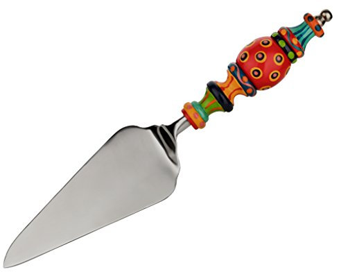 Handgefertigter Tortenheber Edelstahl mit bemaltem Griff