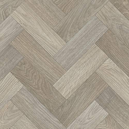 247Floors Parquet Style Magic Vinyl Flooring Realistic 2.8mm Slip Resistant Foam Backed Lino (Beige & Brown Parquet, 2m x 2m / 6ft 6 x 6ft 6)