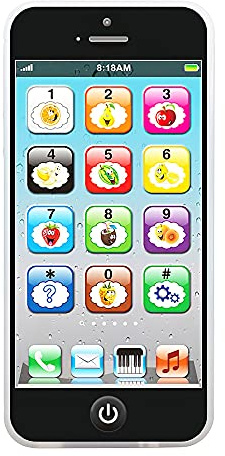 Toy Learning Play Cell Phone with 8 Functions and Dazzling Lights for Toddler Baby Kids 12-18 Months Ages 1-3 Year Old, Black3