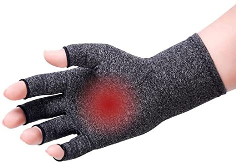 Tadipri 1 Paare Arthritis Handschuhe Kompressionshandschuhe Fingerlose handschuhe fr Schmerzlinderung Gaming Tippen und Wrme fr Mnner und Frauen arthrose handschuhe (grau)