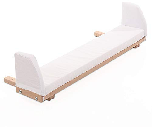 babybay Verlängerungsseite Natur unbehandelt inkl. Matratzenergänzung weiß passend für Modell Maxi, Boxspring und Comfort Plus