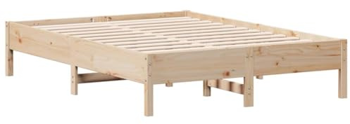 vidaXL Cadre de Lit, Sommier à Lattes sur Pieds, Lit Double d'Intérieur, Lit Adulte, Meuble de Chambre à Coucher, Moderne, 120x190 cm Bois de Pin Massif