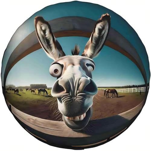 RV Spare tire Cover for Trailers Camper 15 inch Wheel with Funny Donkey,Universal Fit Trailer Rv SUV Truck Travel Motorhome Accessories Vehicle Wheel Cover Sun Protection Waterproof