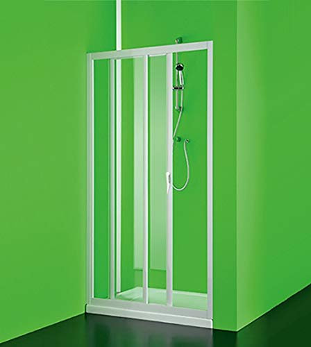 Box porta frontale doccia Maestro pvc, cm120,nicchia scorrevole bianco acrilico