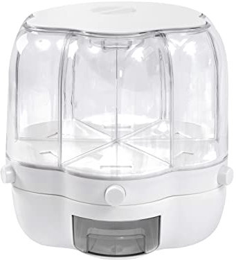 LANNADD Grand distributeur de céréales, récipient à riz, 6 grilles, distributeur de céréales, distributeur de céréales, distributeur de céréales, en verre, convient pour le stockage du riz, du soja et