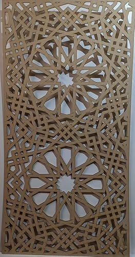 Panneau décoratif en maille de bois, cloison murale, grille de radiateur, découpes, meubles de cuisine, découpe au laser en MDF de 3 mm d'épaisseur (taille 1200 mm x 610 mm), motif marocain M1.