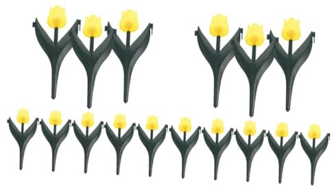 Mipcase 2 Ensembles Décorations De Jardin Clôture Jardin Clôture De Treillage Trellis De Tuteur De Tulipe en Plastique Ornement Inséré De Tulipe Yellow 8 Pièces * 2