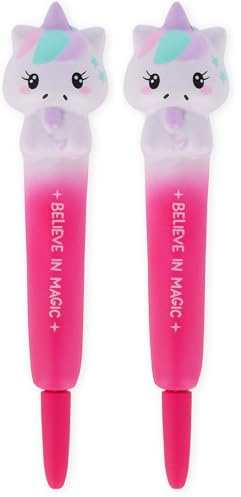 LEGAMI, Anti-Stress-Gelstift – Squeezies, Schreibwaren zum Entspannen, Konzentration, Anti-Stress, super weich, schwarze Tinte, Durchmesser der Spitze 1 mm, Thema Einhorn (Packung mit 2)
