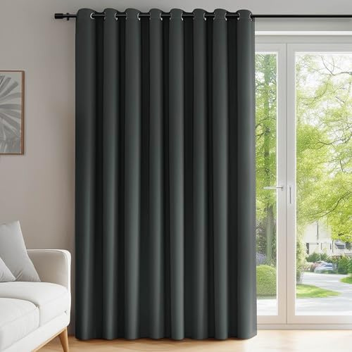 Deconovo Oscuranti per Interni Camera da Letto 260 CM Altezza, Oscurante Termica Isolante con Anelli per Finestre Moderne 1 Pannello, 254 * 260 CM, Grigio Scuro