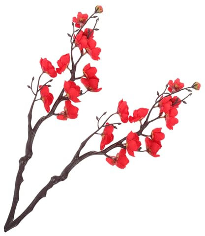 BESPORTBLE 2pièces Bouquet De Fleurs Artificielles Fausse Fleur De Prunier Arrangement Décoratif pour Mariages Et Décorations Intérieures