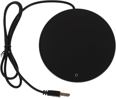 Ciieeo USB Mug Warmer Electric Beverage Coaster Three-Level Touch Control, 102mm Diameter Black Desktop Coffee and Milk Warmer for Office and Home Winter Use