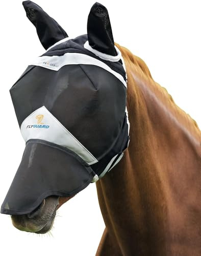Shires Fine Mesh Fly Mask With Ears & Nose - Black Small Pony