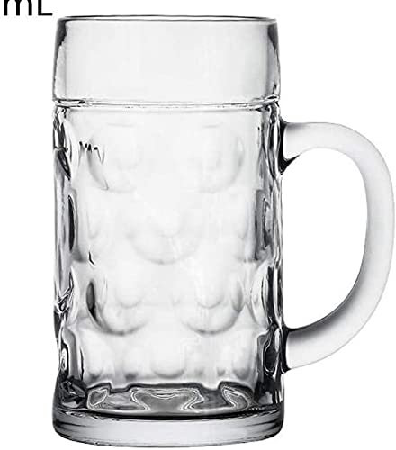 Xeb Classic jarras de Cerveza/Tazas de Cerveza/Cerveza Steins/Jarra de Cerveza congelable/hoyuelo tazasEspesar 1L Taza de Cerveza Vaso de Gran tamaño, 1000 ml
