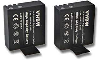 vhbw Set de 2X baterías li-on 900mAh (3.7V) Compatible con MyPhone Active Sport FHD videocámaras, cámara Deportiva, videocámara