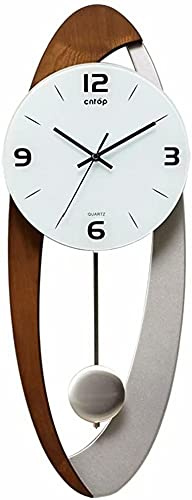 HAOWEIH Pendulum Wall Clock Silent Non Ticking Clocks and Wall Clock with Pendulum for Living Room Decor Modern Art Grandfather Clock Wooden Regulator Clock