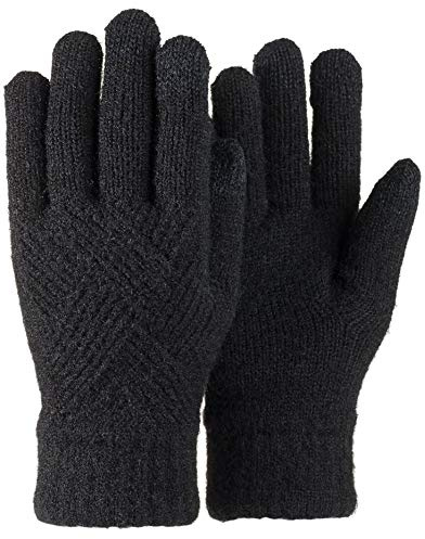Vinter pekskärm handske kvinnor kabelstickad termisk mjuk fodrad text elastisk manschett 3 fingrar utomhus handskar handledsvärmare