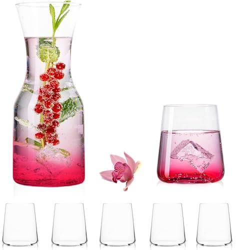 IMPERIAL Glas Drickglas & karaff Set av glas 450 ml/1100 ml 7 delar vattenglas vattenkaraff juiceglas glaskanna