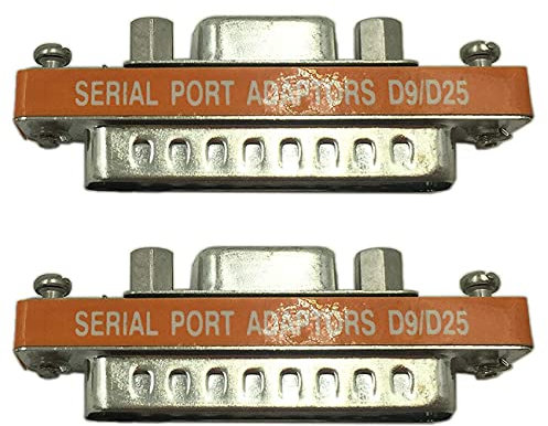 BRIUERG 2X DB9 Femmina a DB25 Maschio Mini Serial Port Cavo Adattatore Gender Changer