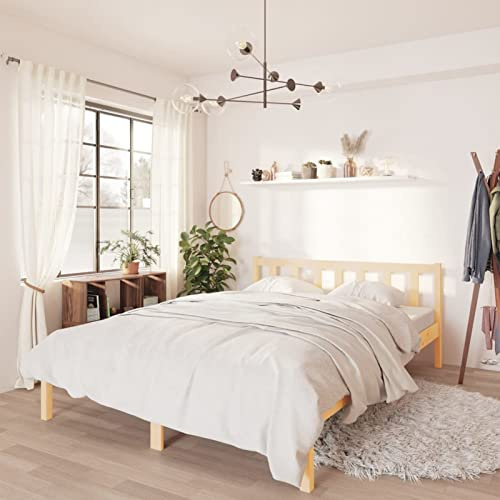Tidyard Estructura de Cama Madera Maciza Pino pequeña Doble 120x190 cm 12#