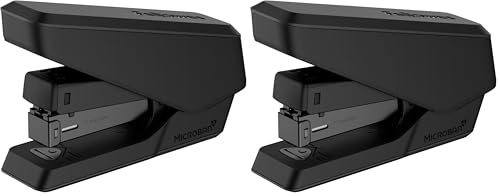Fellowes Jam Free Stapler, 25 Sheet Capacity - LX840 Easy-Press Half Strip Antibacterial Manual Stapler – Uses Both 24/6mm and 26/6mm Staples – Black (Pack of 2)