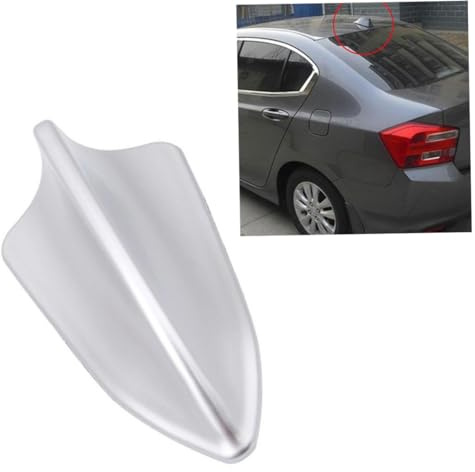 Gadpiparty Antenne De Voiture Décorative D’aileron De Requin Argenté Compatible avec Plusieurs Véhicules, Signal Radio Performant, Installation sans Perçage, Design Moderne Et Compact