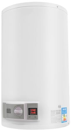 Konfiur 2KW 50L Elektro Warmwasserboiler, IPX4 Vertikal Led Durchlauferhitzer Warmwasserspeicher ABS Wandhängender Boiler für Küchen, Toiletten, Friseursalons, Bäder, Wohnwagen (50L)