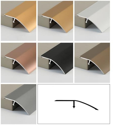 YCBTPS Striscia di Soglia in Alluminio Profilo di Transizione Striscia di Transizione per Pavimenti Riduttore di Soglia con Dislivello di 12-20mm(Bronze)