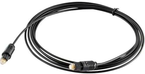 BrambleCo Optical Cable for Soundbar to TV – 1.5M Digital Optical Audio Cable, Fiber Optic Cable with Metal Connectors, Stable Hi-Fi Sound Transmission for TV, Speaker, Home Theater