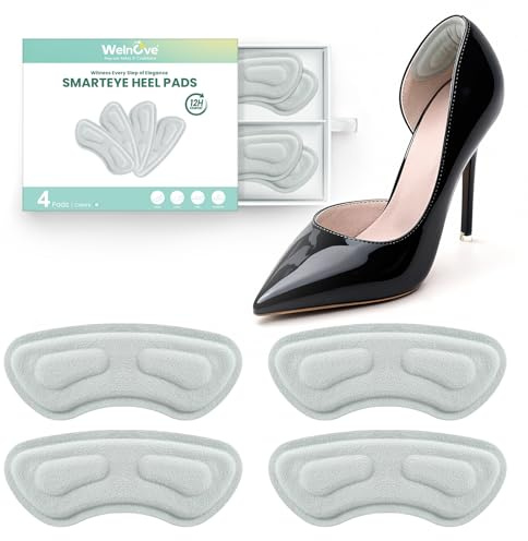 Welnove Protege talon chaussure - 2 paires en polaire extensible haut de gamme et SEBS - Coussinet talon chaussure à talons hauts et chaussures de cérémonie, prévient les frottements et les ampoules