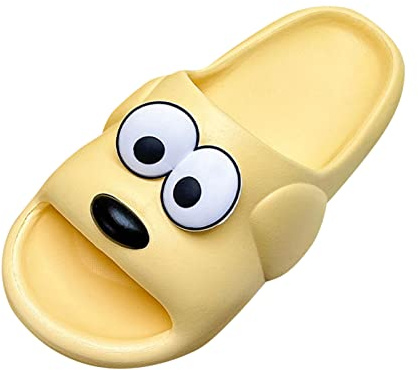 Generisch Zapatillas de estar por casa para hombre y mujer, de fieltro de piel de cordero, zapatillas divertidas para invitados, amarillo, 40 EU