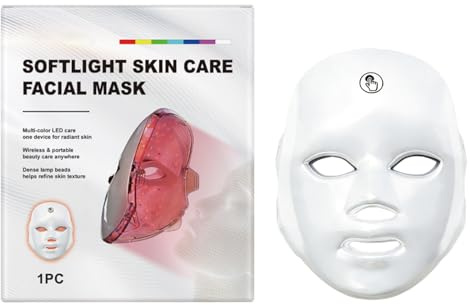 Cubierta LED recargable, dispositivo de luz azul para la piel, máscara facial con función de rejuvenecimiento, belleza multicolor, herramienta para la piel con efecto de elevación, dispositivo