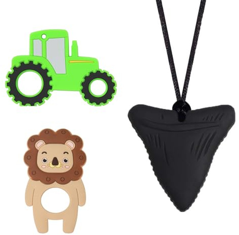 BLPRKOT 3 Pezzi Collana Da Masticare Sensoriale Per Bambini, Dentizione Neonati Giocattolo, Autismo Massaggiagengive, Collana Per Massaggiagengive In Silicone, Sicurezza Del Silicone Alimentare