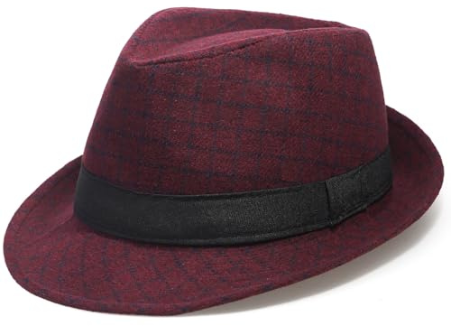 WULIQIUQIU Classic Fedora Hat for Men Women Retro Gatsby Trilby Bowler Cap Jazz Hats