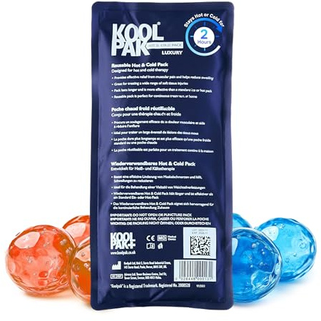 Koolpak 20 x Deluxe Reusable Hot and Cold Gel Pack 12cm x 29cm Ice Packs | Freeze or Microwave Heat Pack for Muscle Pain & Sports Injuries - Flexible Design for Stomach, Back, Neck & Legs
