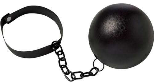 Ball & Chain Plastic Accessory - 9.5 x 6.75 (Pack of 1) - Ideal for Costumes, Themed Parties, and Novelty Decors