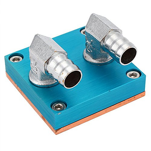Blauer CPU-Wasserblock mit reiner Kupferbasis, Ellenbogenschnittstelle, Wasserkühlung, Wasserblock für CPU-Kühler
