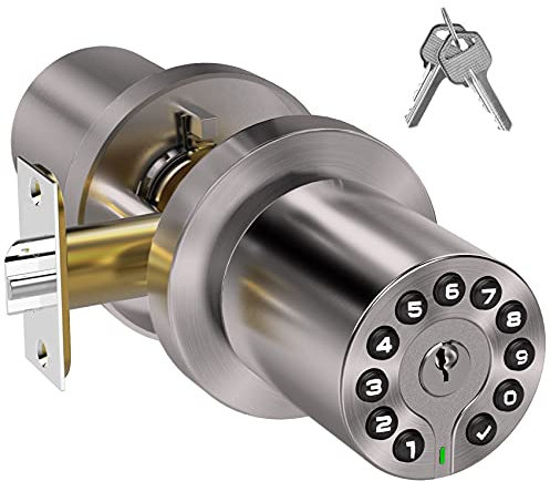 Pomello per porta tastiera con chiave, serratura senza chiave, chiave per porta, codice di bloccaggio, serratura automatica, codice utente 50, facile da installare, per casa, ufficio, hotel, camera